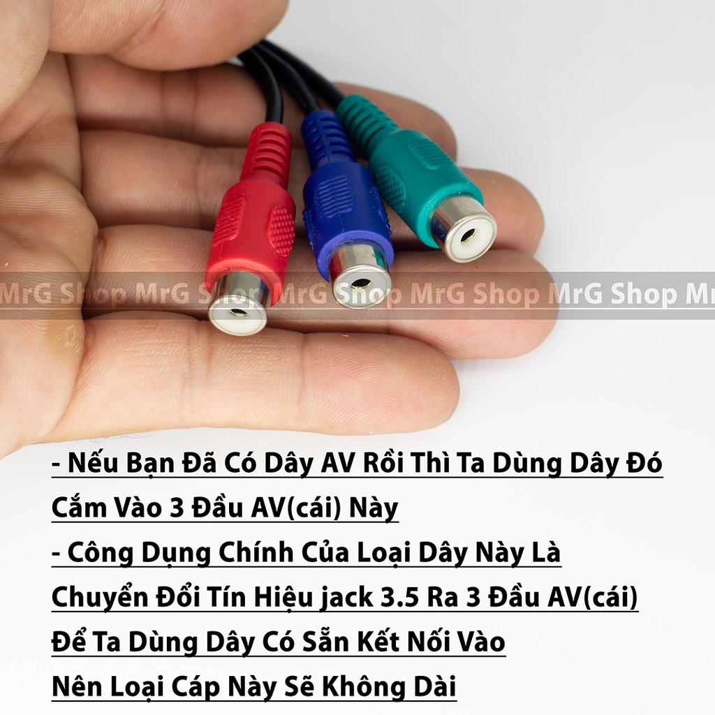 Dây Cáp 3.5 Ra 3 Đầu AV, Hoa Sen(cái) truyền hình ảnh, âm thanh từ tvibox ra tivi