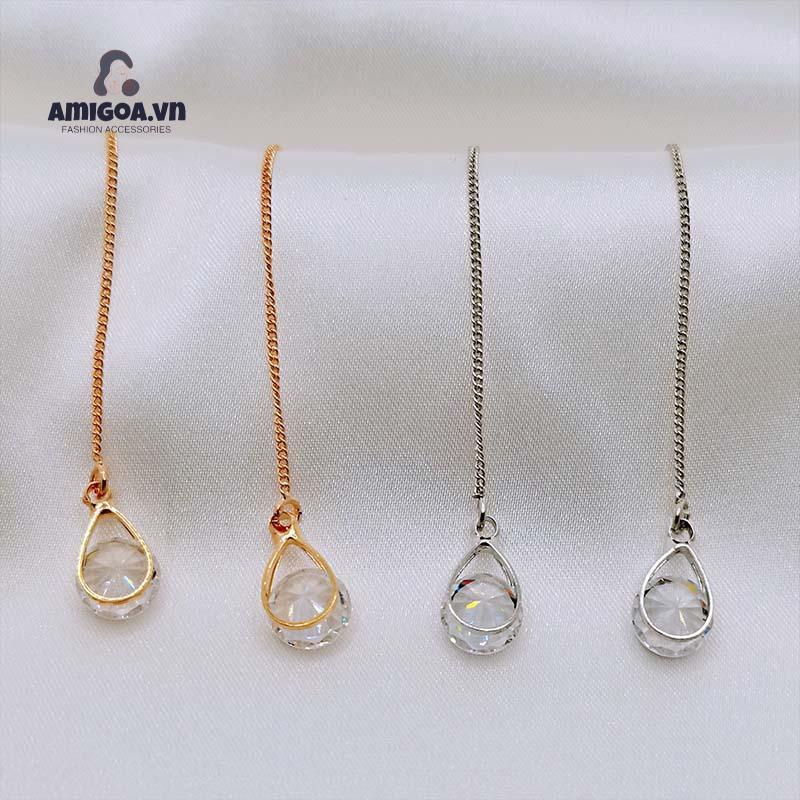 ✨✨Bông tai dạng dài tua rua đính đá xinh xắn