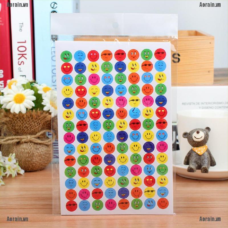 Bộ 10 Miếng Dán Hình Mặt Cười Nhiều Màu Sắc