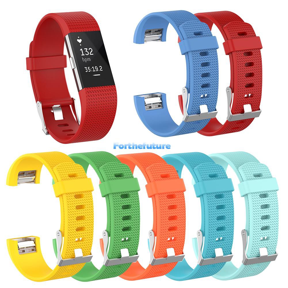 Dây Đeo Silicon Mềm 205mm Thay Thế Cho Vòng Đeo Tay Thông Minh Fitbit Charge 2