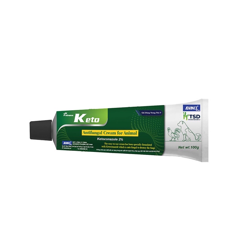 Advance Keto - Ketoconazole dạng gel bôi ngoài da giúp trị nấm da cho chó mèo 100g