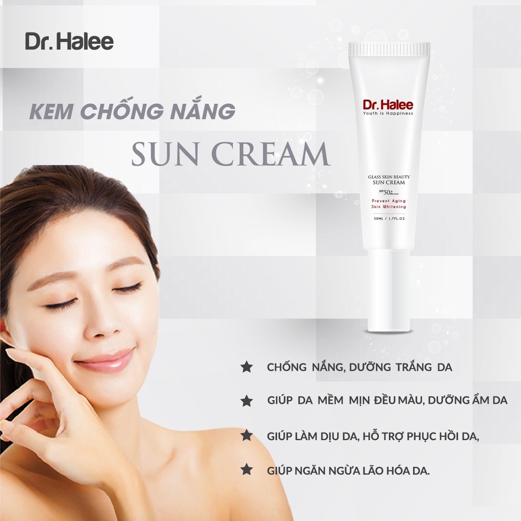Kem chống nắng nâng tone Dr.Halee Sun Cream 50ml SPF50+ / PA++++ bảo vệ da
