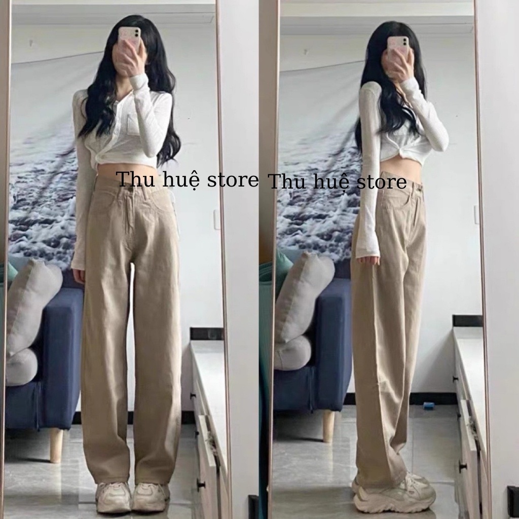 Quần Ống Suông Màu Nâu Phong Cách Ulzzang