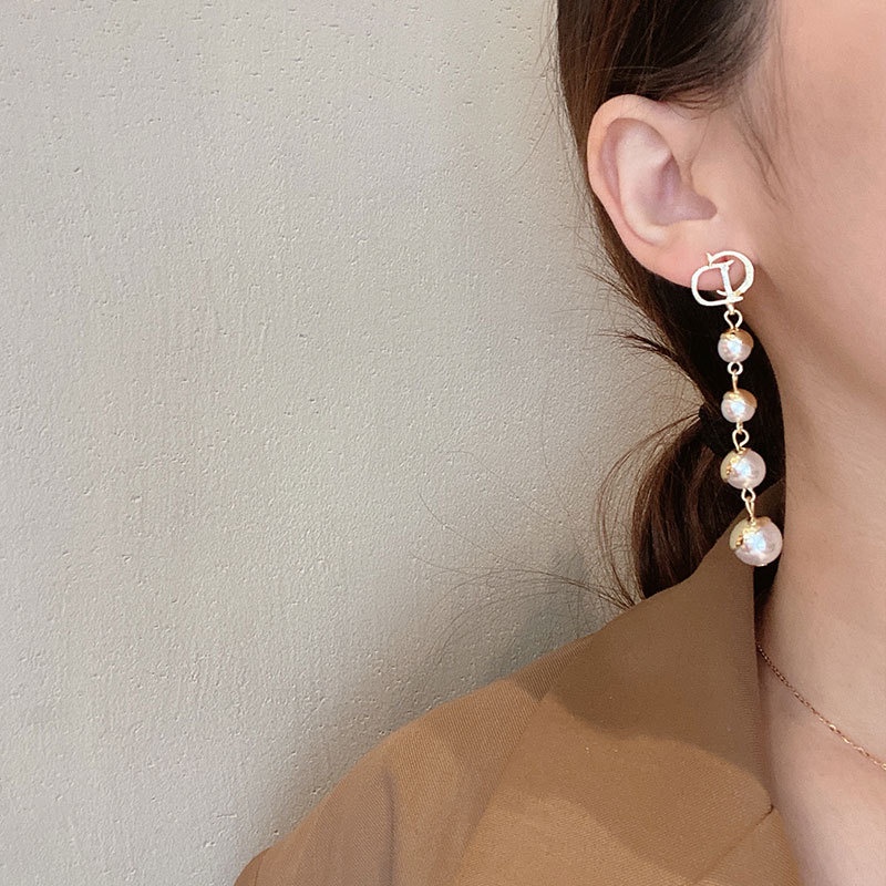 Đôi Bông Tai Dáng Dài Họa Tiết Chữ In Thời Trang Cho Nữ