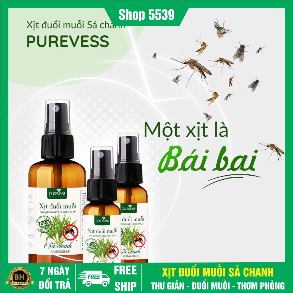 Xịt đuổi muỗi sả chanh thơm phòng, khử mùi nấm mốc, giúp ngủ ngon - Shop 5539