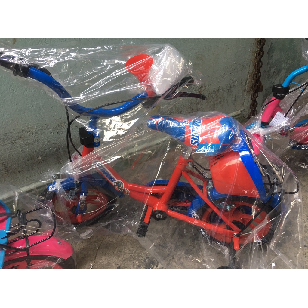 XE ĐẠP TRẺ EM  RÁP SẴN NHIỀU MÀU CHO BÉ 2-6 TUỔI Size 12 Inch, 14 Inch super hero có kèn