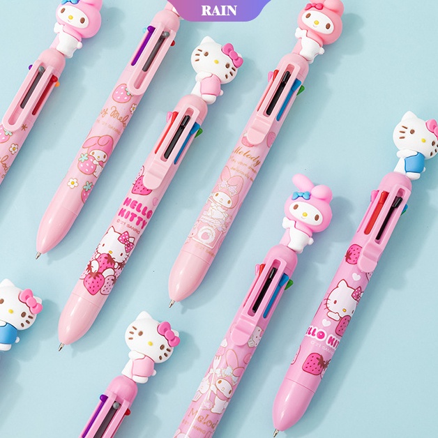 SANRIO 1 Bút Bi 8 Màu Họa Tiết Hoạt Hình Hello Kitty Xinh Xắn 0.7mm