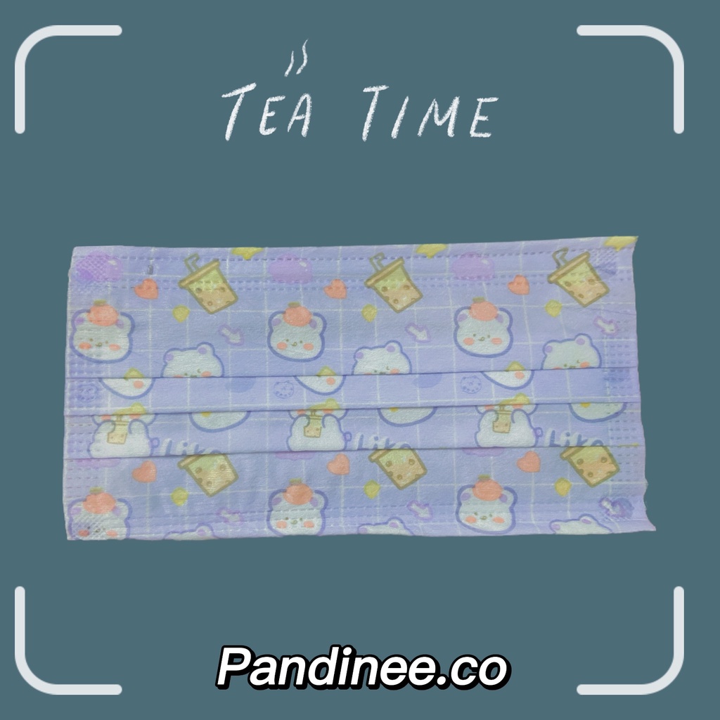 Khẩu trang người lớn in hoạ tiết hoạt hình gấu cute, nhiễu mẫu mới đáng yêu Pandinee KT01