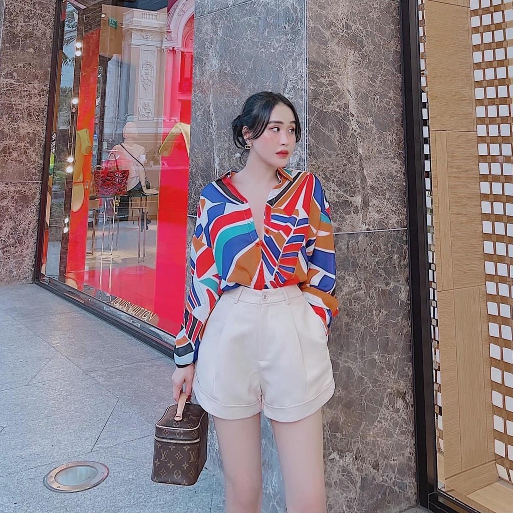 Set đồ nữ cá tính, set quần sóc áo sơ mi đi chơi sang chảnh mùa hè đẹp 8A00176 | BigBuy360 - bigbuy360.vn