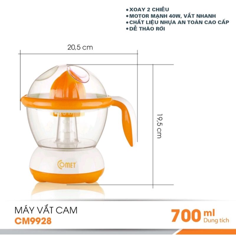 Máy vắt cam 700 ml COMET CM9928