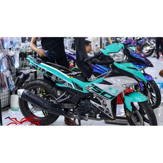 Tem rời exciter 150 trắng xanh y15zr - decal ruby