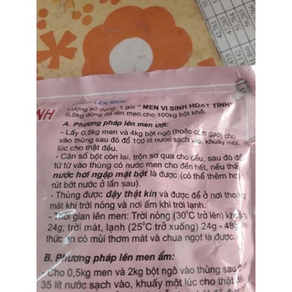 1 bao men ủ thức ăn chăn nuôi 30kg 60 gói