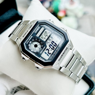 Đồng hồ điện tử nam dây thép Casio AE 1200WHD 1A