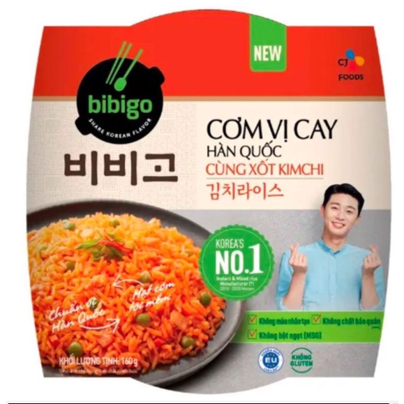 Cơm Kim Chi Vị Cay Hàn Quốc Bibigo Hộp 160G