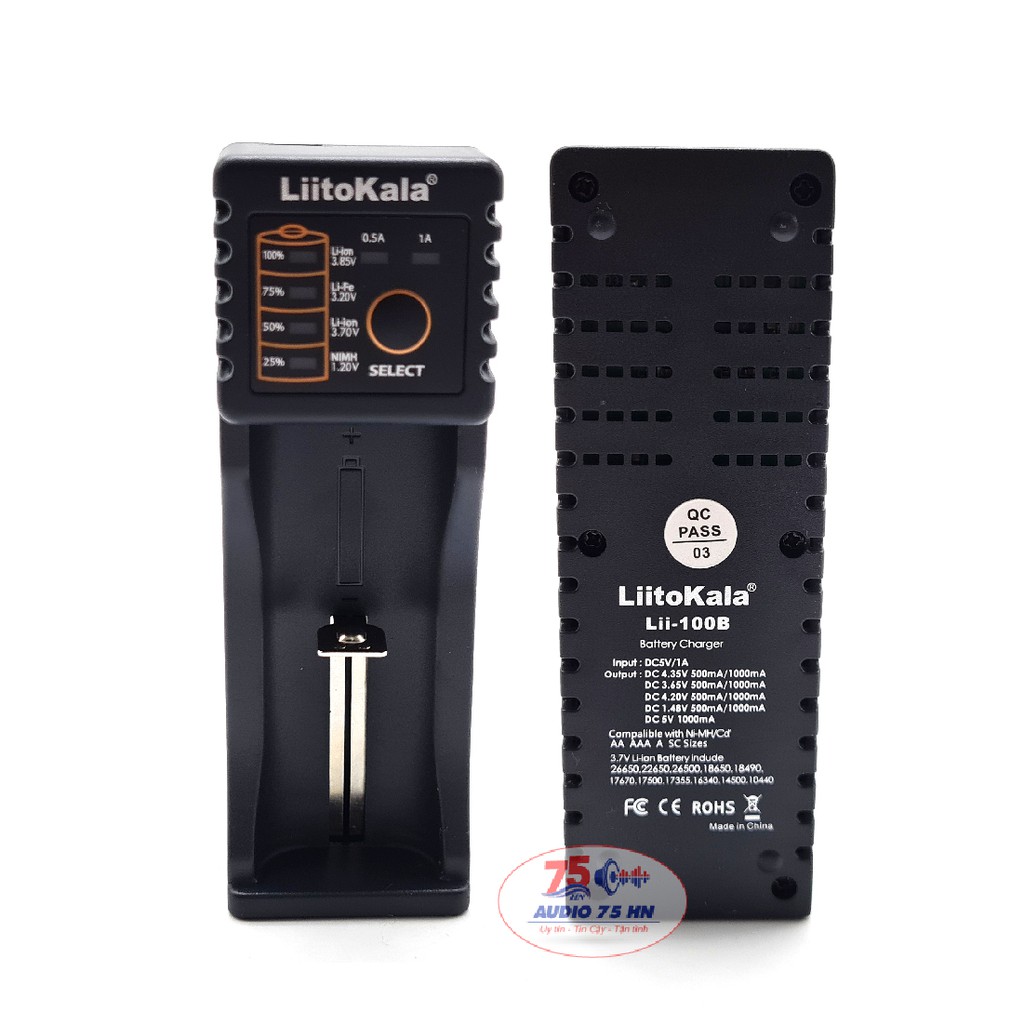 Bộ Sạc Pin Đa Năng Liitokala Lii-100B 18650 26650 4.35V / 3.2V / 3.7V / 1.2V cao cấp