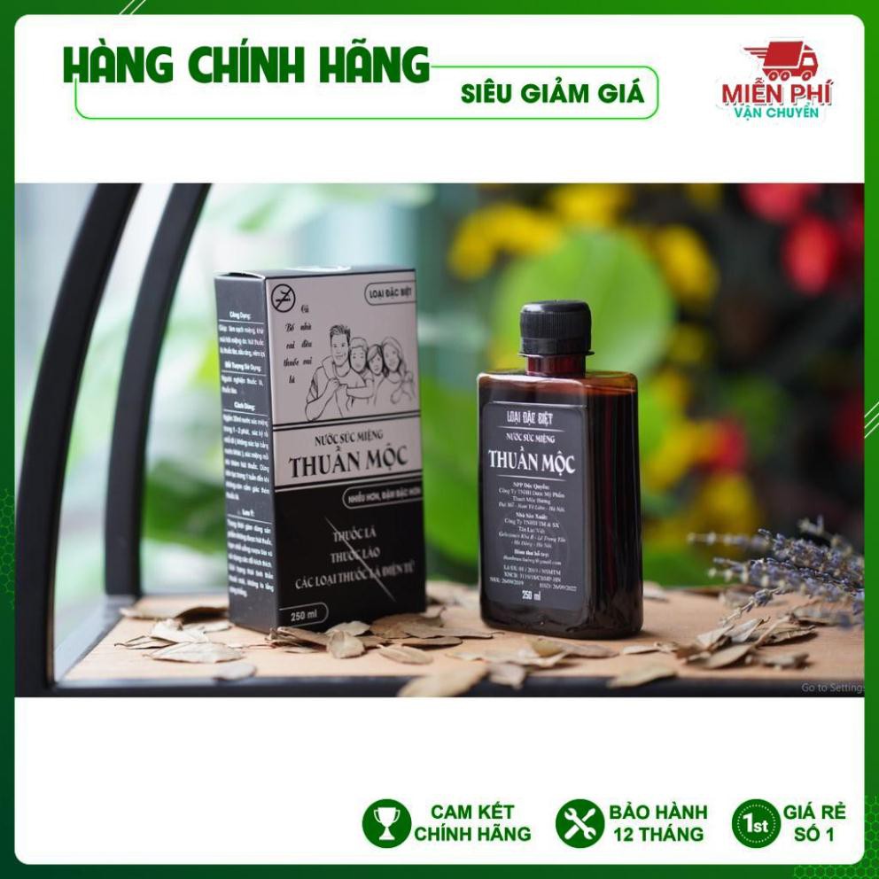 [KHÔNG CÒN NGHIỆN THUỐC, CHÍNH HÃNG] Nước xúc miệng Thuần Mộc - Cai thuốc lá, thuốc lào