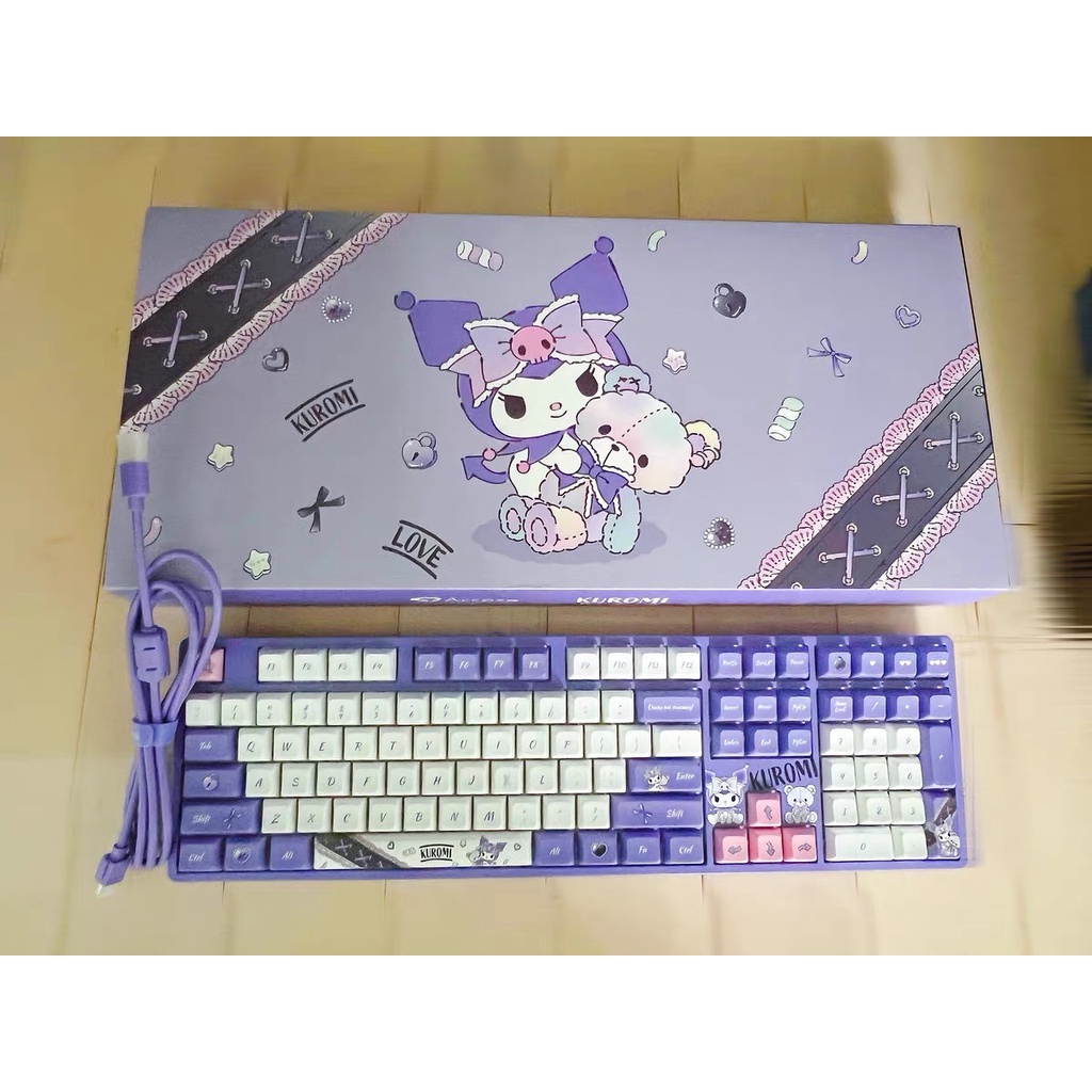Bàn phím cơ không dây AKKO 5108B phiên bản giới hạn Kuromi có LED RGB hotswap JDA keycap CS crystal switch