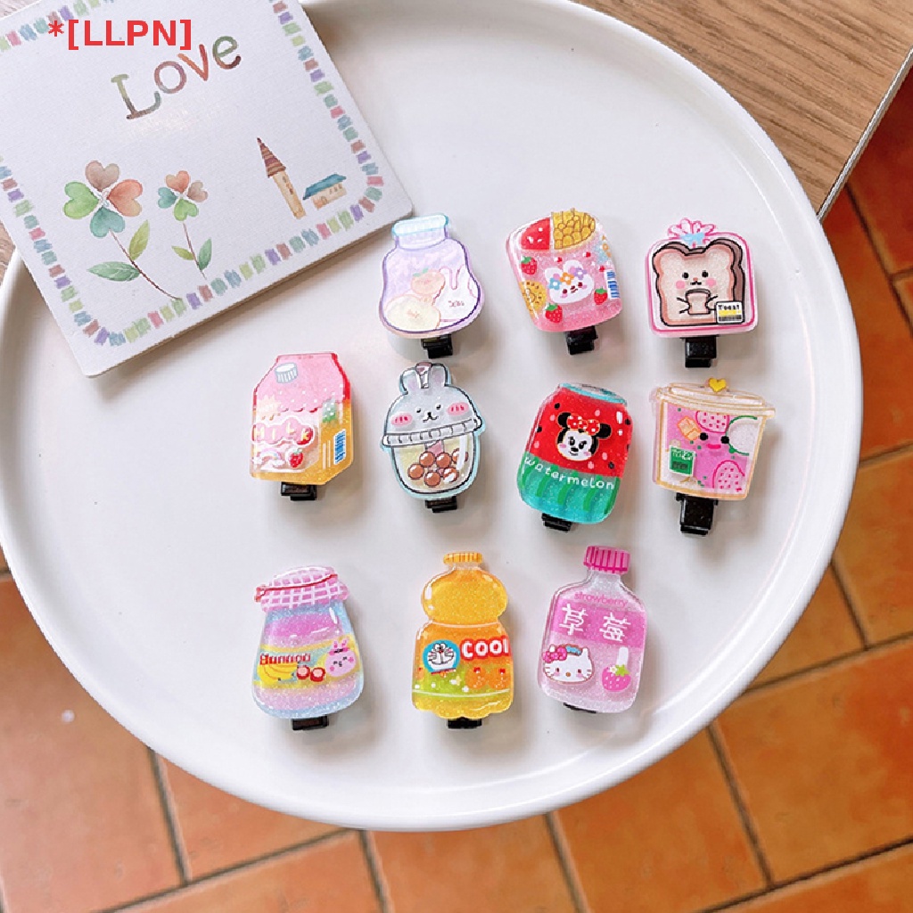 Set 10 Kẹp Tóc Mini Hình Hoạt Hình Dễ Thương Cho Nữ