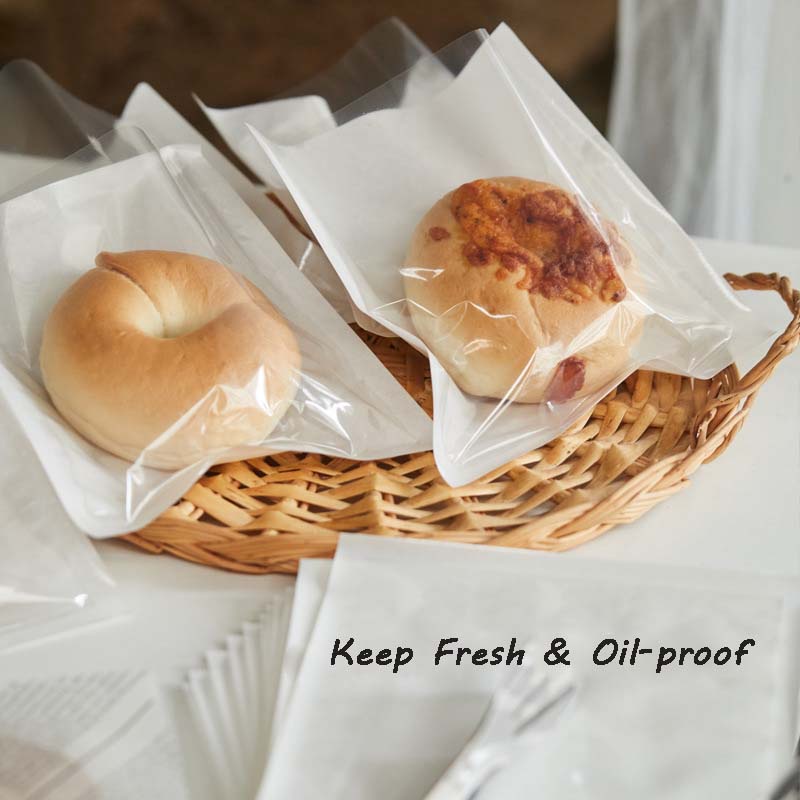 Set 100 Túi Giấy Kraft Đựng Bánh Mì Sandwich Chống Dầu Mỡ
