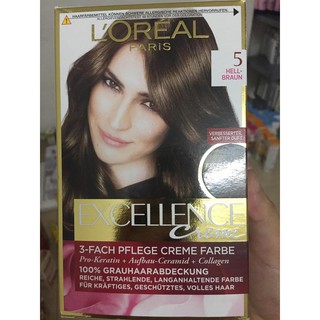 (HÀNG ĐỨC)ThUỐC NHUỘM TÓC SỐ 5 L’OREAL PARIS dòng EXCELLENCE CREME