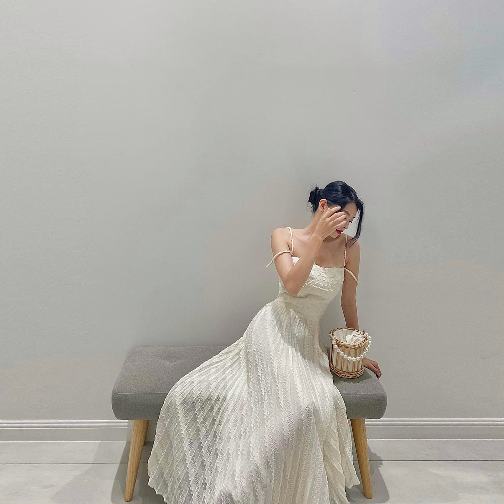 Đầm maxi ren dập li- Kianvu