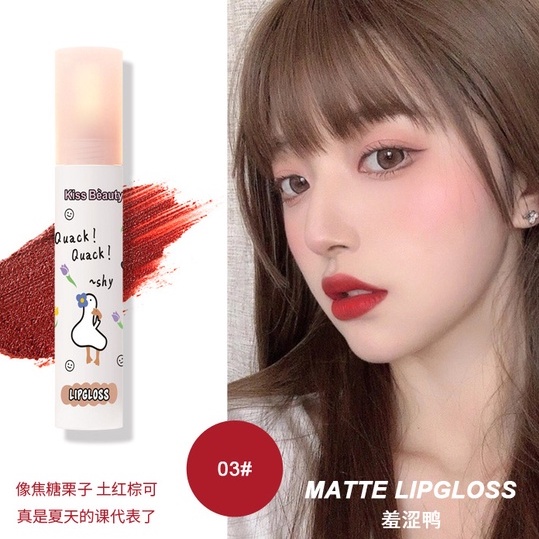 Son môi KISS BEAUTY dạng lỏng kháng nước lâu trôi lên màu gợi cảm