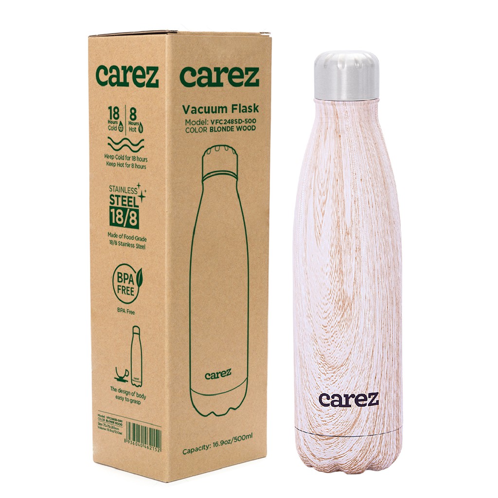 Bình Giữ Nhiệt Carez Nguồn cảm hứng từ thiên nhiên 500ML Blonde Wood VFC248SD-500