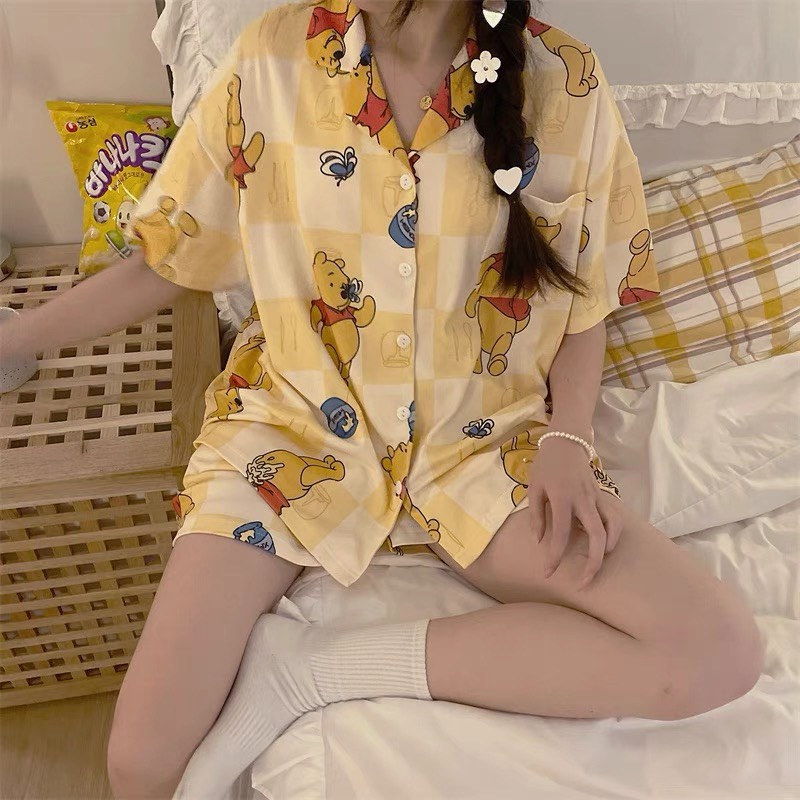 BỘ ĐỒ NGỦ MẶC NHÀ LỤA HOẠT HÌNH HOT HÈ 2022