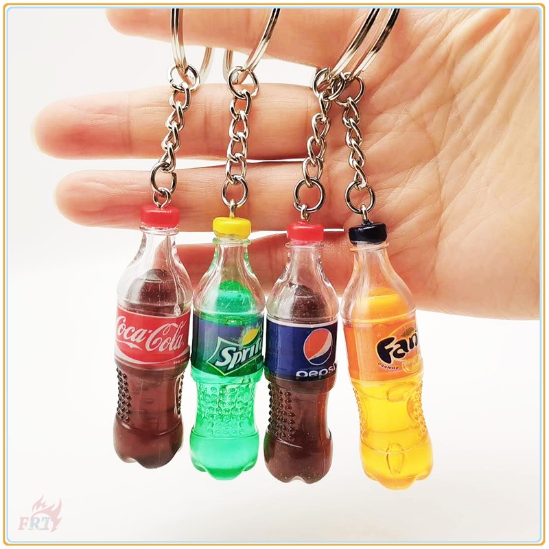 ✪ Móc Khóa Hình Chai Coca Cola / Pepsi / Fanta / Sprite ✪ 1 Mặt Dây Chuyền Phụ Kiện Móc Chìa Khóa
