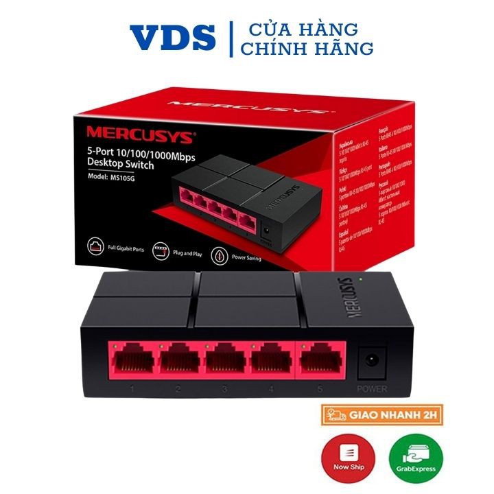 Bộ chia mạng tín hiệu 5 cổng switch 5 port 10/100/1000Mbps Mercusys MS105G,vds shop