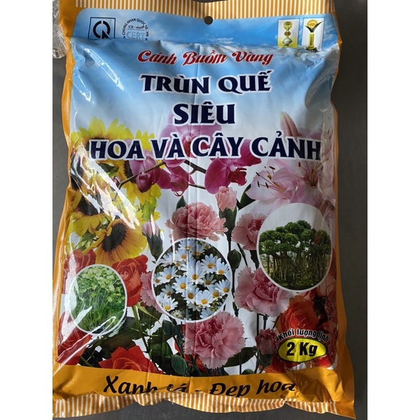 Phân trùn Quế nguyên chất chuyên dùng cho hoa &amp; cây kiểng (túi 2kg)