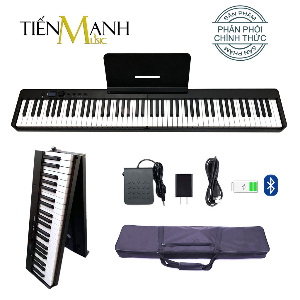 [Gấp Gọn] Đàn Piano Điện Bora BX-20 - 88 Phím Cảm Ứng Lực BX20 (Kèm Giá để bản nhạc, Bluetooth, Pedal BR-02, Bao đựng)