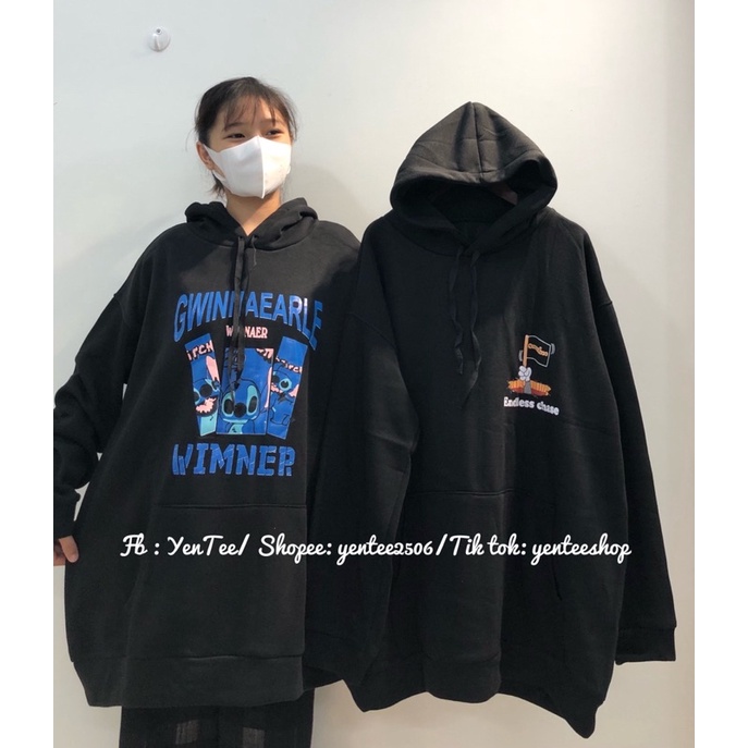 Áo hoodie Đen in hình Cute ( Size đại ) | BigBuy360 - bigbuy360.vn