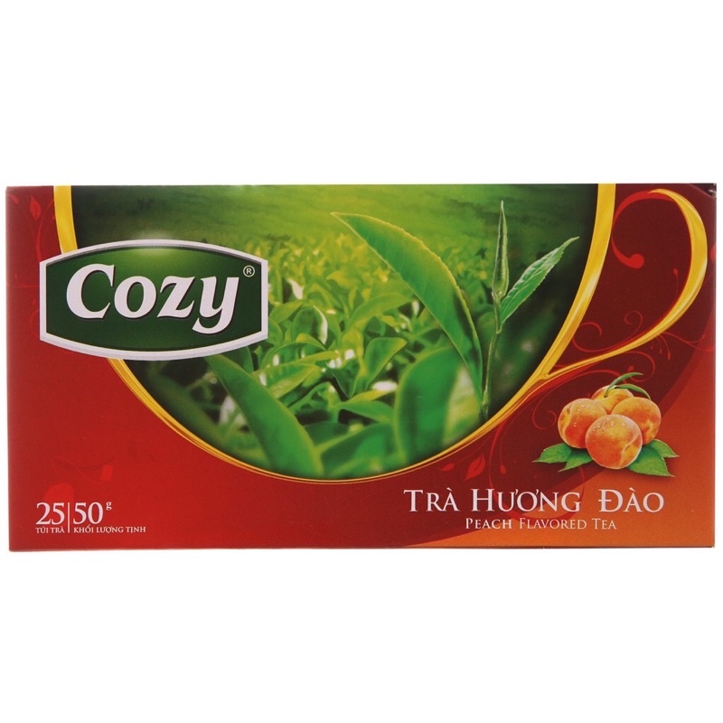 Cozy trà túi lọc túi 50Gram hương Đào - Vải - Táo - Dâu - Bạc Hà - Hồng Trà - Nhài - Sen