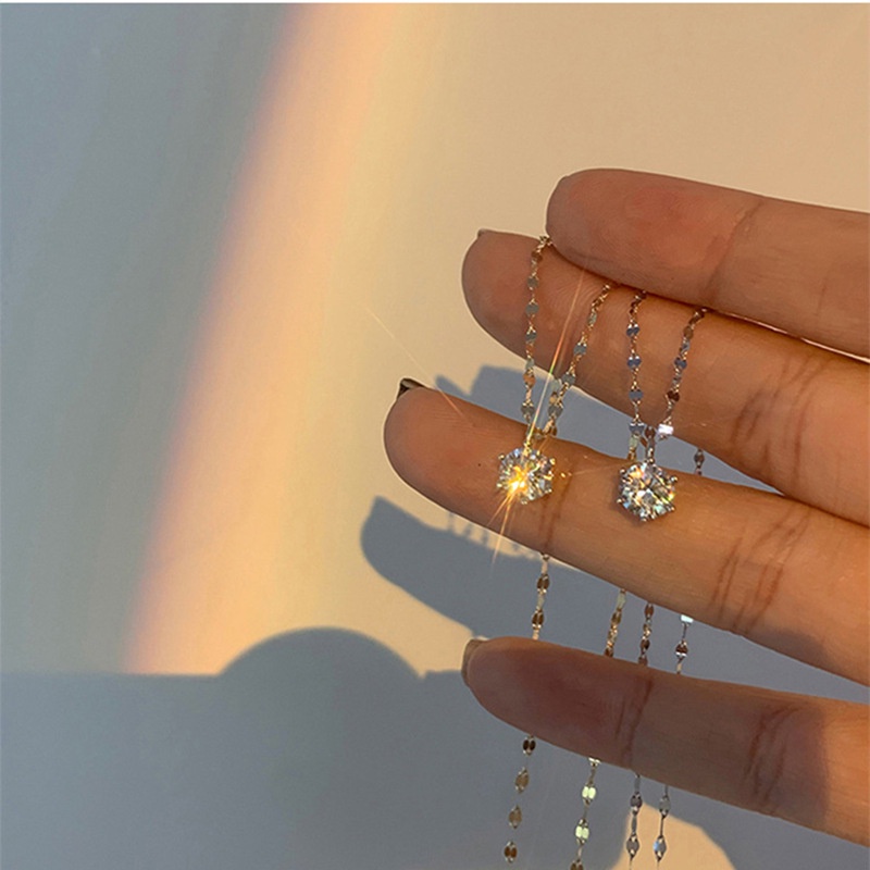 Vòng cổ mặt dây chuyền đính đa zircon lấp lánh chất lượng cao