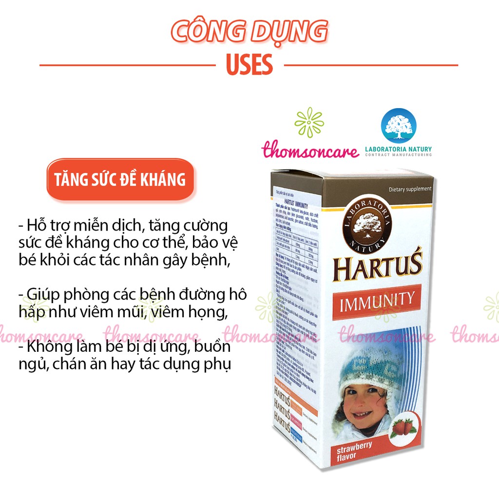 Tăng sức đề kháng cho bé - Hartus Immunity - nhập khẩu chính hãng từ Châu Âu.