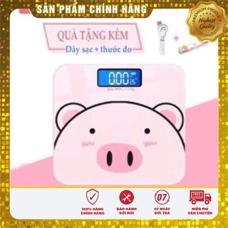 [Mẫu Sạc Điện] Cân Điện Tử Sức Khỏe Hình Heo Con Màu Hồng Cực Xinh, Độ Chính Xác Cực Cao [CHÍNH HÃNG]