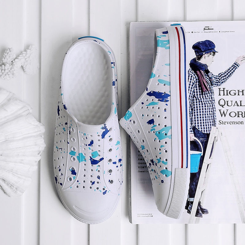 Xăng đan Đế Bằng Chống Trượt Họa Tiết Graffiti Thời Trang Mùa Hè Dành Cho Nam