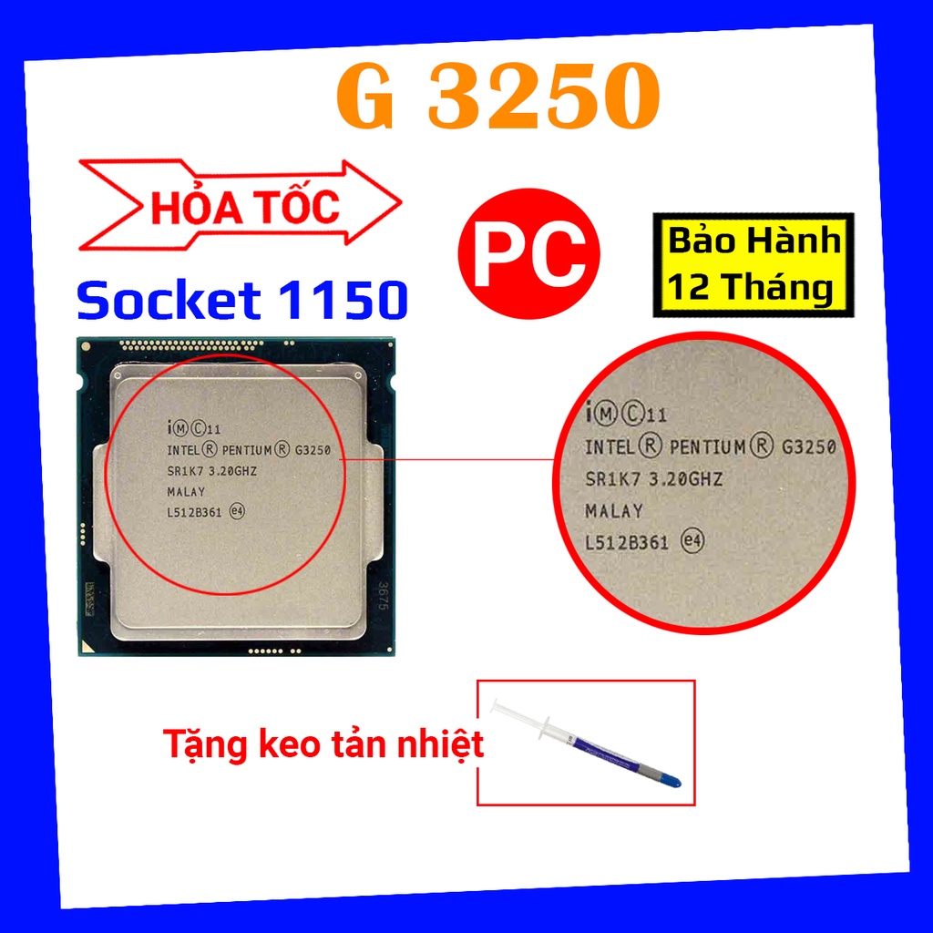 Cpu g3250 bóc máy đồng bộ chính hãng intel bảo hành 1 năm