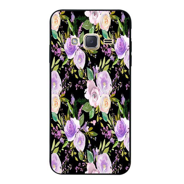 Ốp lưng hoa văn tím cho điện thoại Samsung Galaxy A3 A5 A7 A8 J1 Ace J2 J3 J5 J7 2015 2016