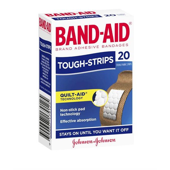 Băng cá nhân Band-aid loại bền 20 miếng- Tough Strips