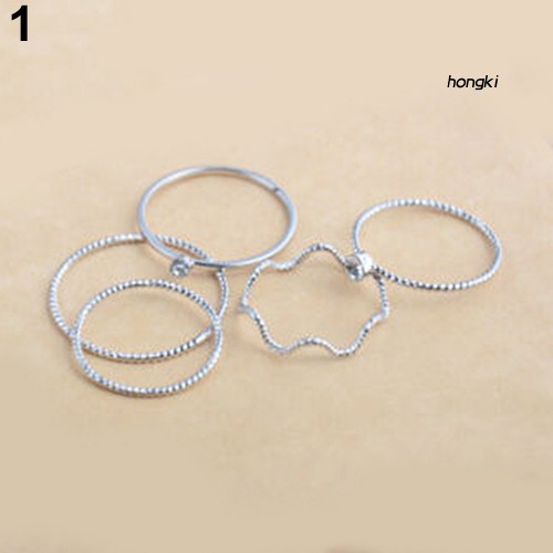 Bộ 5 Nhẫn Đeo Đốt Ngón Tay Thời Trang Cho Nữ