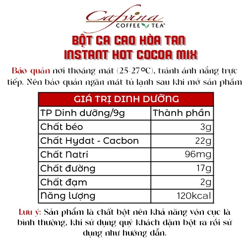 Bột Ca Cao Hòa Tan Quốc Việt 566g Ca Cao Nguyên Chất - Instant Hot Cocoa Mix  - Hộp thiếc