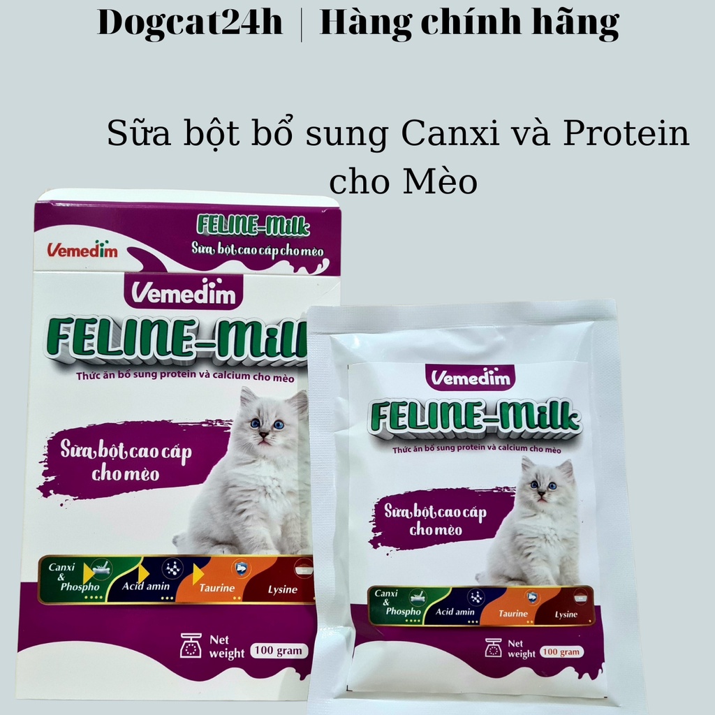 Sữa bột bổ sung protein và calcium cho mèo - Feline Milk