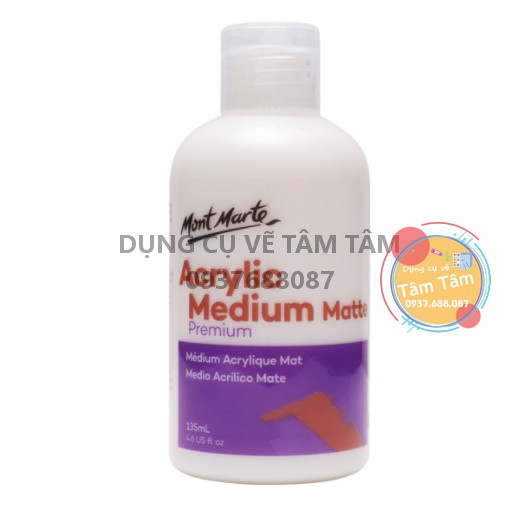 Dung môi pha màu acrylic, Medium acrylic Mont Marte 135ml-Dụng cụ vẽ Tâm Tâm