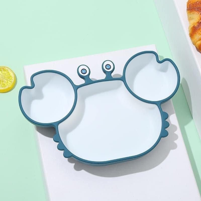 Khay Ăn Dặm Silicon Chống Đổ Hình Cua Ngộ Nghĩnh Hàng Có Hộp