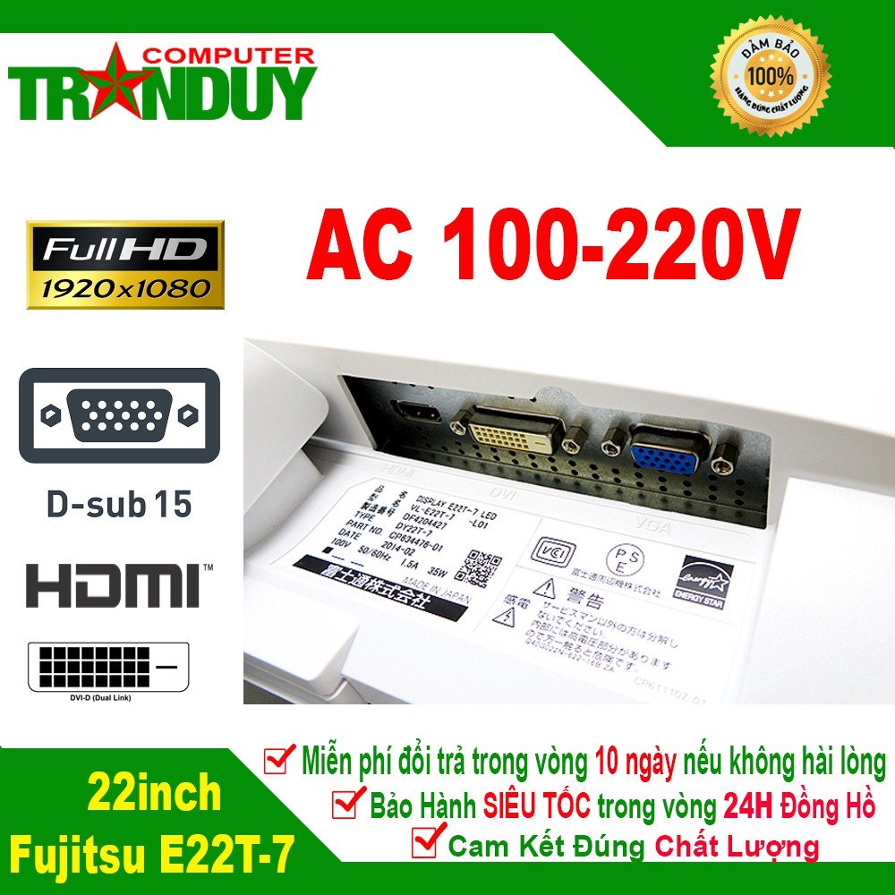 [Second-hand]Màn Hình Fujitsu 22inch E22T-7 Led Full HD Hàng Nhập Khẩu Nhật | BigBuy360 - bigbuy360.vn