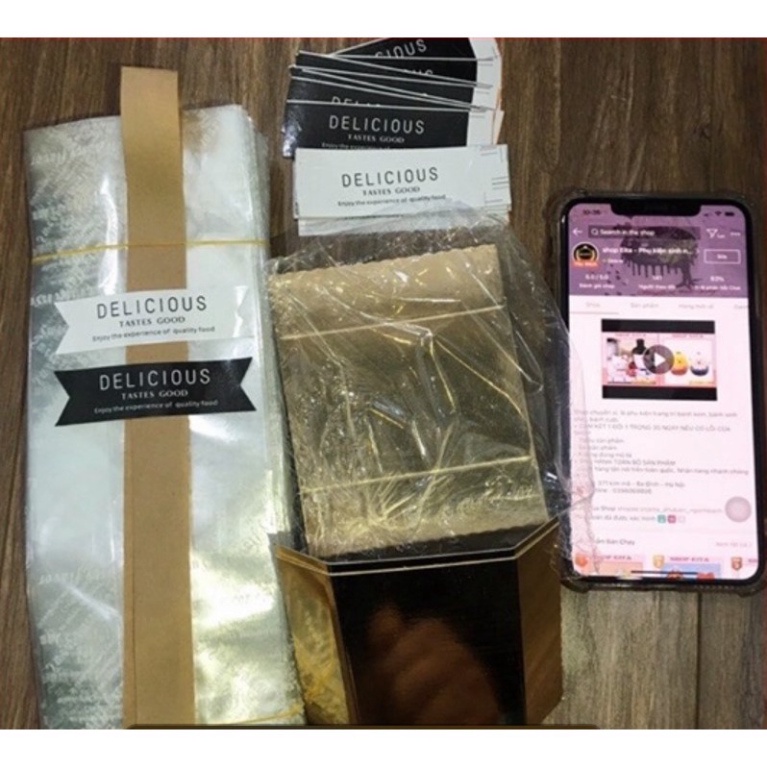 đồ đựng bánh kem [FREESHIP❤️] Combo 100bộ (1bộ đầy đủ 4 món): túibánh cookie