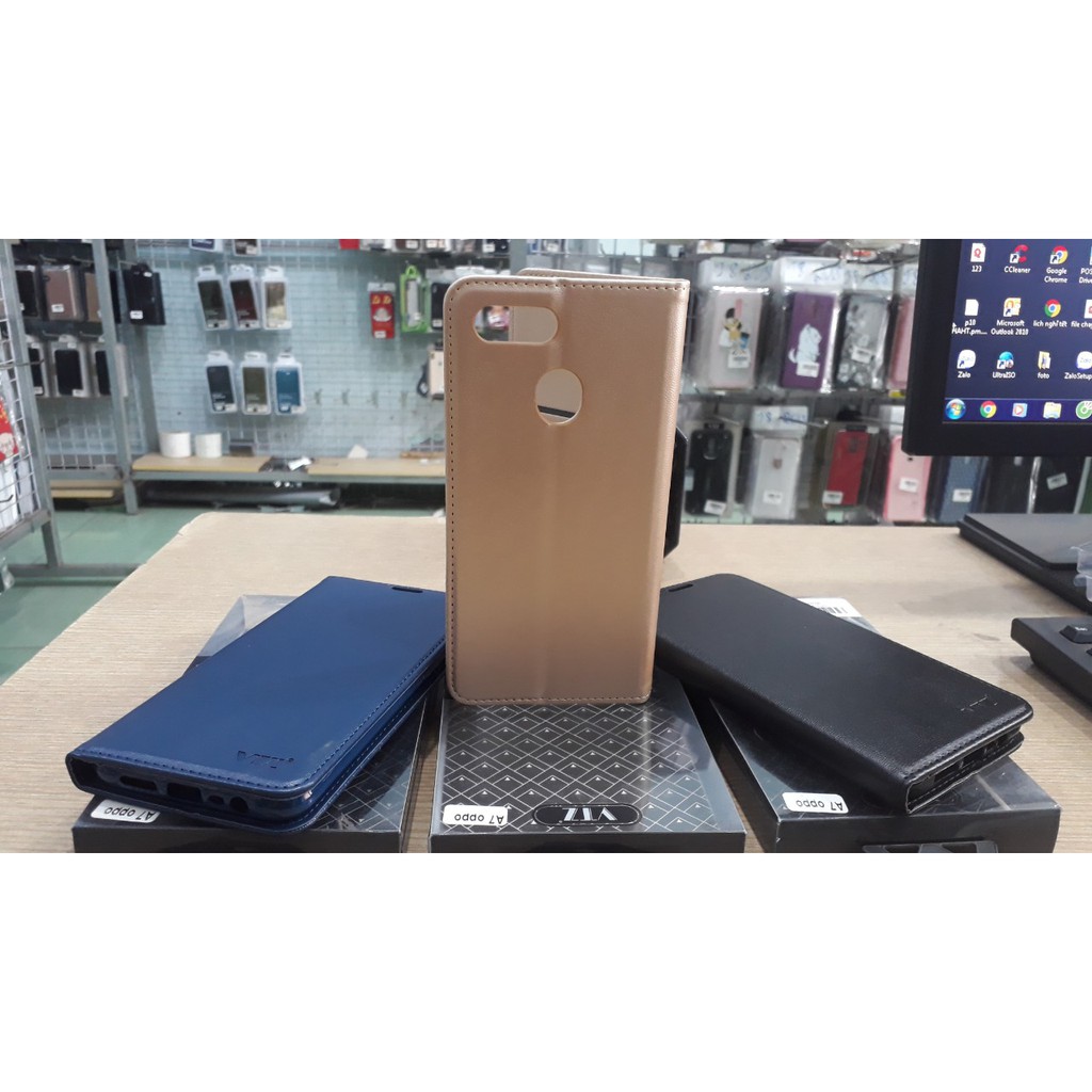 Bao da Oppo A7 / A5s nắp gập dạng ví O+ cao cấp chính hãng | BigBuy360 - bigbuy360.vn