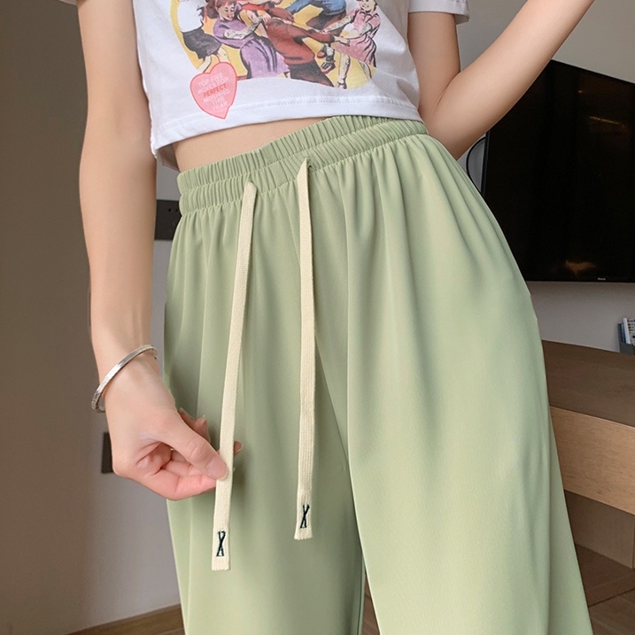 SUXI Quần Dài Ống Rộng Lưng Cao Tôn Dáng Hợp Thời Trang Hè Cho Nữ
